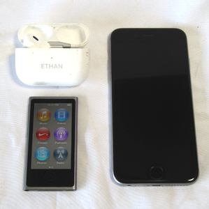 lot 71 image: iPhone 6S, iPod Nano, and iPod Case (only one earbud)