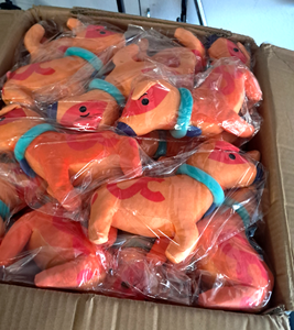 lot 83 image: NIB case of 85 plushy toy dogs each in unopened pack