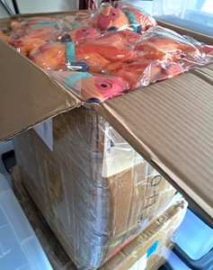 lot 84 image: NIB case of 85 plushy toy dogs each in unopened pack