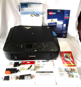 lot 135 image: Canon Pixma printer plus cartridges and accessories