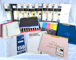 lot 114 image: Five Star college rule notebooks (12 count), hardback notebooks, and more as shown