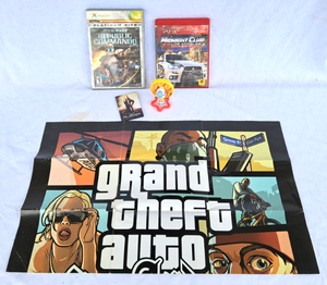 lot 153 image: PS3 & Xbox video games, Grand Theft Auto poster and more