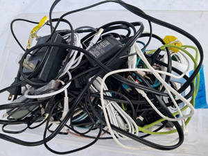 lot 154 image: Assorted cables, wires, charge cords as shown