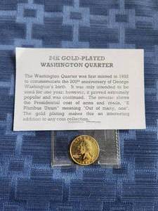 lot 19 image: 1994 24k gold plated Washington Quarter