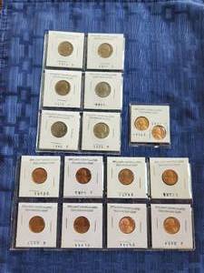 lot 29 image: Selection of Brilliant Uncirculated coins - Jefferson Nickels, Wheat cents, and Lincoln cents