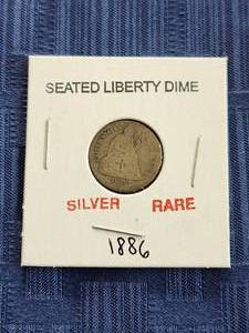 lot 43 image: 1886 Seated Liberty Dime - Silver - Rare