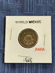 lot 44 image: 1868 Shield Nickel - Rare