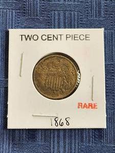 lot 45 image: 1868 Two Cent Piece - Rare