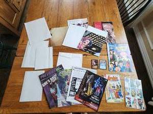 lot 104 image: Selection of comic bookstore marketing posters and more