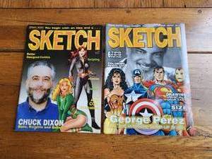 lot 114 image: Selection of 2 comic book Sketch magazines - N.O.S
