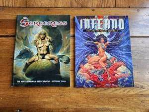 lot 115 image: Selection of 2 Sci-Fi magazines Art of Tomas Giorello and Sorceress sketchbook - N.O.S