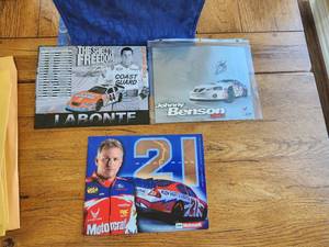lot 216 image: Selection of 3-8x10 Nascar collector signed cards - Justin Labonte and Johnny Benson