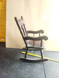 lot 190 image: Vintage wooden doll rocking chair