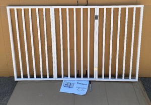 lot 55 image: 3 Panel Folding Pet Gate, 54 x 32, White - In Condition As Shown