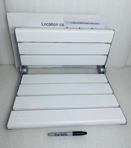 lot 74 image: 18 Folding Shower Seat, White - In Condition As Shown - (READ)