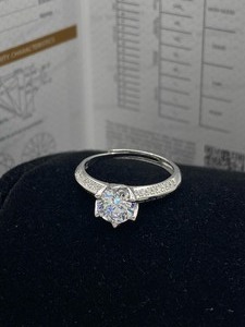 lot 3 image: New GRA Moissanite 6.5mm 1ct Ring - As Shown - $$$