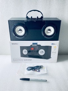 lot 131 image: New Other Vivitar Wireless Boombox Speaker LED Light Display, Black - As Shown - 2nd Chance Lot