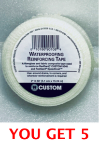 lot 132 image: Lot Of 5 - New Custom Building Products Reinforcing Tape An Alkali-Resistant Fiberglass Tape - As Shown