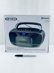 lot 153 image: New Other JENSEN Portable Stereo CD and Cassette PlayerRecorder With AMFM Radio & Bluetooth, Black - As Shown
