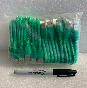 lot 169 image: Lot Of Approx. 20 - New USB Charge Cables For Apple iPhone & iPad, Green - As Shown