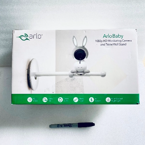 lot 182 image: NetGear Arlo Baby ABC1000 1080p HD White Smart Monitoring Camera Kit - In Condition As Shown - 2nd Chance Lot