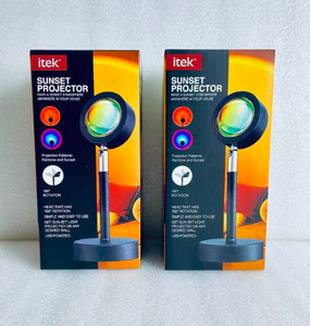 lot 218 image: Lot Of 2 - New itek Sunset Projector 180 Degree Rotation Rainbow And Sunset - As Shown