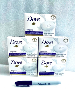 lot 247 image: Lot Of 5 - New Dove Original Beauty Soap Bar With Deep Moisture, 4.75 oz Each - As Shown
