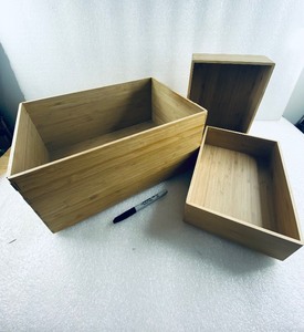lot 277 image: Lot Of 3 - Bamboo Nesting Boxes - In Condition As Shown - (READ)