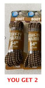 lot 264 image: Lot Of 2 Sets - New With Tags - Shoe Gear 54 Boot Waxed Brown Laces, 311-14 - As Shown
