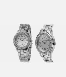lot 300 image: New Rousseau 9056 Rene Collection Crystal Analog Silver Link Quartz Watch For Women - $$$