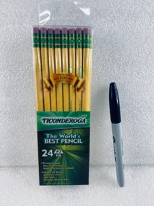 lot 289 image: New Ticonderoga Wood-Cased Pencils, Unsharpened, 2 HB Soft, Yellow, 24 Count - As Shown