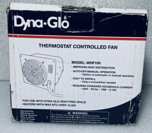 lot 305 image: Dyna-Glo Vent-Free Wall Heat Thermostat Controlled Fan, WHF100 - In Condition As Shown (IN BOX)