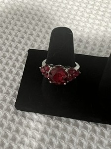 Size 7 Ruby Crystal - Marked 316L SS - Beautiful!