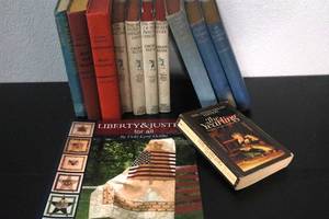lot 65 image: Nancy Drew, Agathe Christie, Alcott Little Women, The Yearling(all used with wear-aged) and Americana Sewing Book