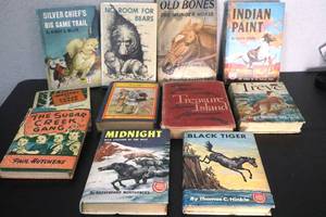 lot 66 image: Vintage Classic Books - Treasure Island, Heidi, and Others - used aged with wear