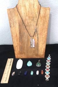 lot 19 image: Gemstone Jewelry - Pendants,   Bracelet, and Necklace