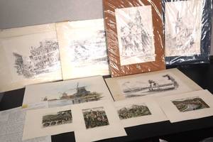 lot 87 image: Vintage Sketches Prints - signed