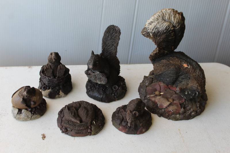 lot 8 image: vintage, dark-toned squirrel figurines and others see pictures for details