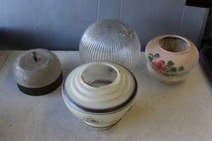 lot 59 image: vintage glass lamp shades, and more see pictures