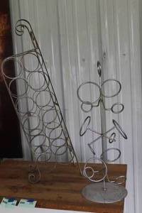 lot 44 image: vintage postmodern chrome metal wine racks