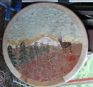 lot 83 image: handcrafted mosaic looks to be a table top