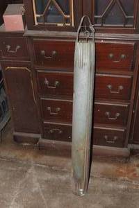 lot 93 image: vintage galvanized metal well water draw bucket cylinder, often used for primitive or rustic dcor