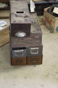 lot 151 image: vintage industrial metal storage cabinets