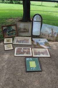 lot 154 image: various framed vintage paintings and prints