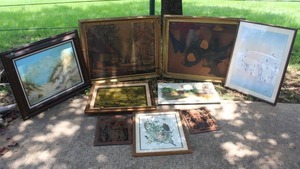 lot 155 image: various framed vintage paintings and prints see pictures for details