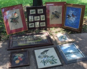 lot 156 image: various framed vintage paintings and  prints see pictures for details