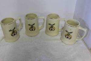 lot 174 image: vintage Shriners Freemasonry symbol coffee mugs