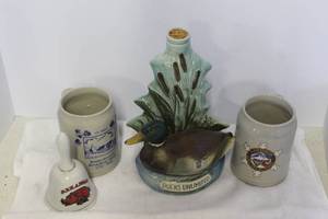 lot 179 image: Jim Beam Ducks Unlimited ceramic whiskey decanters & beer mugs and more see pictures for details