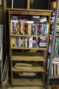 lot 185 image: Wood shelf. (Contents not included)