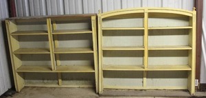 lot 211 image: yellow wooden shelves